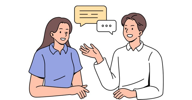 男性と女性が会話をしているイラスト