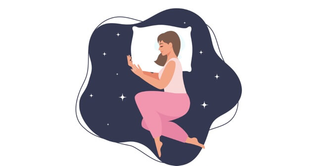 眠る女性のイラスト