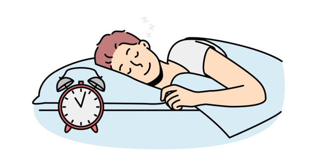 ぐっすり眠る男性のイラスト